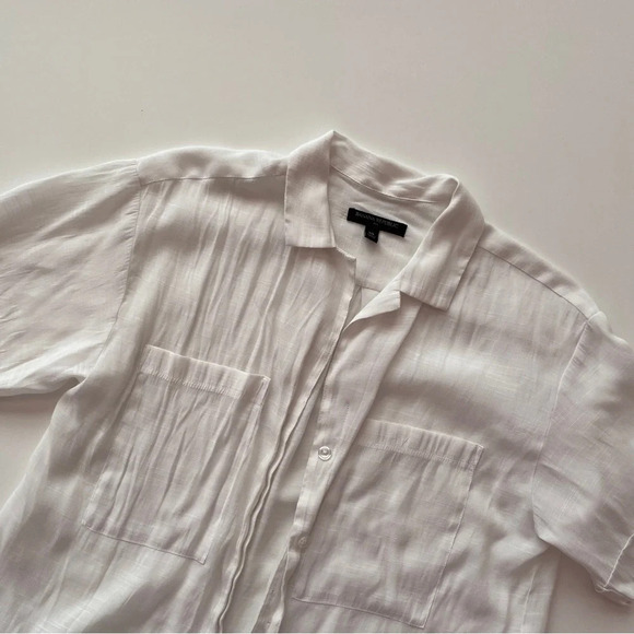 Banana Republic Size XS Sheer Lightweight White Flowy Button Up Summer - Picture 2 of 11